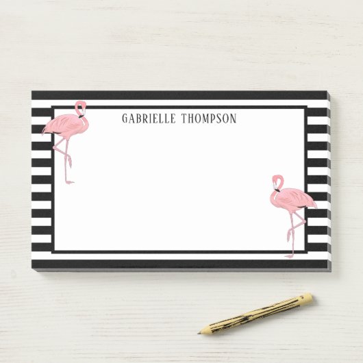 Benutzerdefiniertes rosa Flamingoos-Muster für Sch Post-it Klebezettel (Auf Schreibtisch)