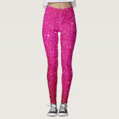 Benutzerdefiniertes rosa Glitzer Muster Design Val Leggings (Vorderseite)