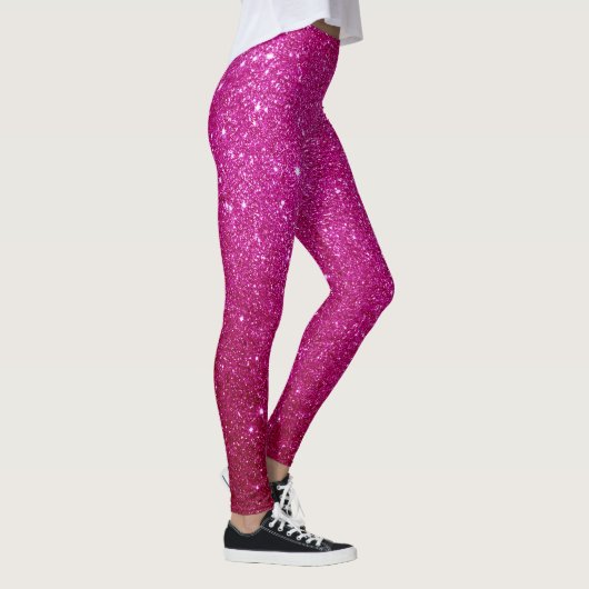Benutzerdefiniertes rosa Glitzer Muster Design Val Leggings (Rechts)