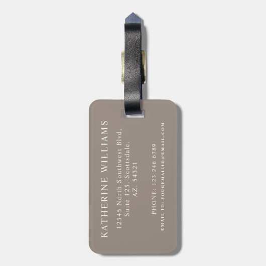 Benutzerdefiniertes rosa, graubraunes, Zickzack Mu Gepäckanhänger (Rückseite vertikal)