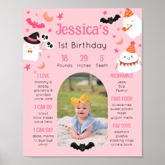 Benutzerdefiniertes rosa gruselig süßes Geburtstag Poster