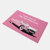 Benutzerdefiniertes rosa klassisches Auto Fußmatte (Schrägansicht)