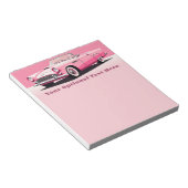 Benutzerdefiniertes rosa klassisches Auto Notizblock (angewinkelt)