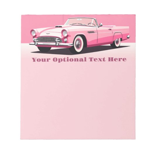 Benutzerdefiniertes rosa klassisches Auto Notizblock (Vorderseite)