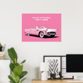 Benutzerdefiniertes rosa klassisches Auto Poster (Heimbüro)