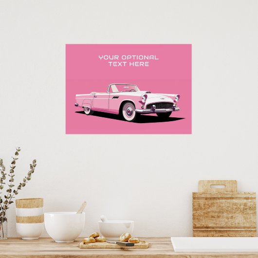 Benutzerdefiniertes rosa klassisches Auto Poster (Küche)