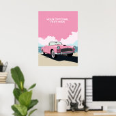 Benutzerdefiniertes rosa klassisches Auto Poster (Heimbüro)