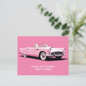 Benutzerdefiniertes rosa klassisches Auto Postkarte (Stehend Vorderseite)