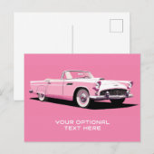 Benutzerdefiniertes rosa klassisches Auto Postkarte (Vorne/Hinten)