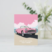 Benutzerdefiniertes rosa klassisches Auto Postkarte (Stehend Vorderseite)