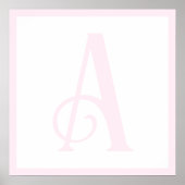 Benutzerdefiniertes rosa Letter A Monogram Retro-K Poster (Vorne)