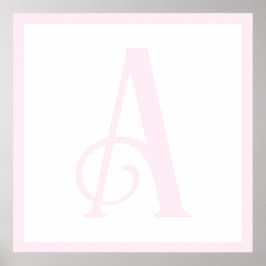 Benutzerdefiniertes rosa Letter A Monogram Retro-K Poster