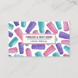 Benutzerdefiniertes rosa Lila Aquamarines Tumbler  Visitenkarte