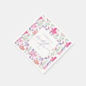 Benutzerdefiniertes rosa Lila Brautparty Serviette (Ecke)