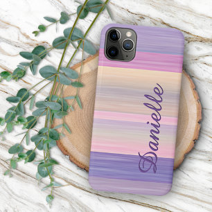 Benutzerdefiniertes rosa Lila Watercolor Streifen  Case-Mate iPhone Hülle