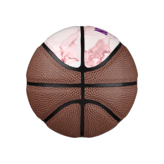 Benutzerdefiniertes rosa Marmordesign Mini Basketball (Rechts)