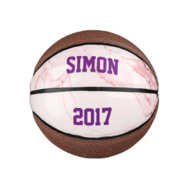 Benutzerdefiniertes rosa Marmordesign Mini Basketball