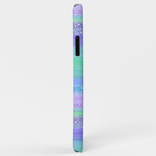 Benutzerdefiniertes rosa Minz Grün Lila Streifen M Case-Mate iPhone Hülle (Hinten/Rechts)