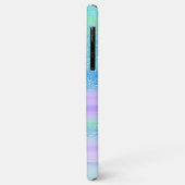 Benutzerdefiniertes rosa Minz Grün Lila Streifen M Case-Mate iPhone Hülle (Hinten/Links)