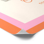 Benutzerdefiniertes rosa Orange Foto Abschluss Beg Poster (Ecke)