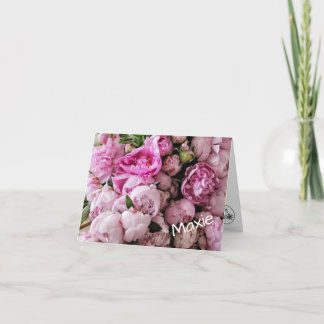 Benutzerdefiniertes rosa Peelondesign Dankeskarte