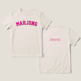 Benutzerdefiniertes Rosa Preppy Varsity Mahjong Gr Tri-Blend Shirt