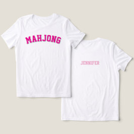 Benutzerdefiniertes Rosa Preppy Varsity Mahjong Gr Tri-Blend Shirt