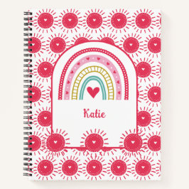 Benutzerdefiniertes Rosa Regenbogen-Monogramm Notizblock