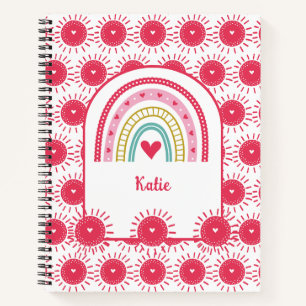 Benutzerdefiniertes Rosa Regenbogen-Monogramm Notizblock