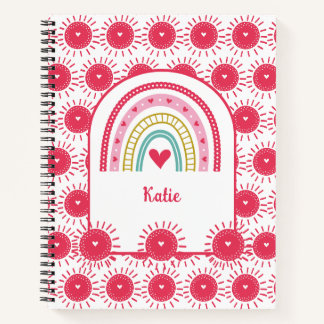Benutzerdefiniertes Rosa Regenbogen-Monogramm Notizblock