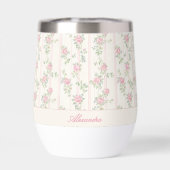 Benutzerdefiniertes rosa Rosen-Blumenmonogramm (Rückseite)
