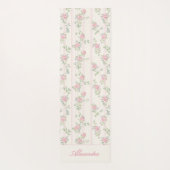 Benutzerdefiniertes rosa Rosen-Blumenmonogramm Yogamatte (Rückseite)