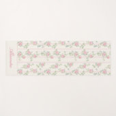 Benutzerdefiniertes rosa Rosen-Blumenmonogramm Yogamatte (Vorderseite (Horizontal))