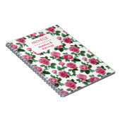 Benutzerdefiniertes rosa Rosen-Blumenmuster Notizblock (Rechte Seite)