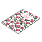 Benutzerdefiniertes rosa Rosen-Blumenmuster Notizblock (Linke Seite)