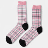 Benutzerdefiniertes rosa, schwarz-eckiges Muster Socken (Linkes Detail)