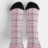 Benutzerdefiniertes rosa, schwarz-eckiges Muster Socken (Oben)