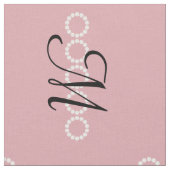 Benutzerdefiniertes rosa Schwarzes Monogramm-Muste Stoff (Nahaufnahme)