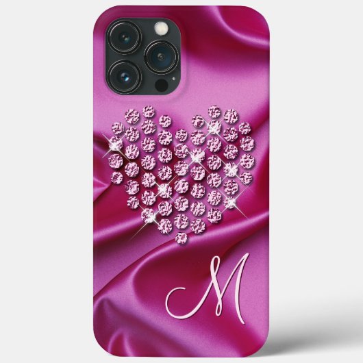 Benutzerdefiniertes rosa schwarzfarbene Diamanten  Case-Mate iPhone Hülle (Rückseite)
