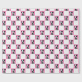 Benutzerdefiniertes rosa und weißes Foto Geschenkpapier (Flach)