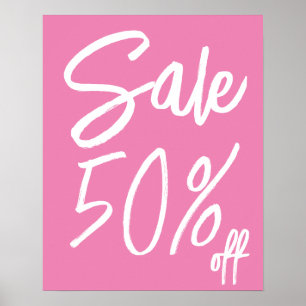 Benutzerdefiniertes rosa Verkaufszeichen für den E Poster