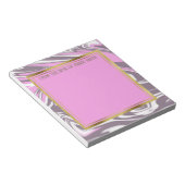 Benutzerdefiniertes rosa, weißes Marmor und golden Notizblock (angewinkelt)