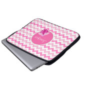 Benutzerdefiniertes rosa Zickzack Notebookgehäuse Laptopschutzhülle (Vorne Knopf)