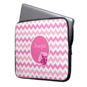 Benutzerdefiniertes rosa Zickzack Notebookgehäuse Laptopschutzhülle (Vorderseite Links)