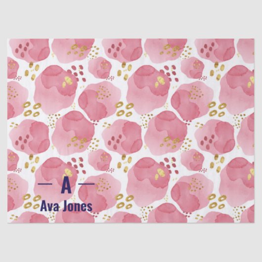 Benutzerdefiniertes rosafarbenes Blumenzettel - Pe Seidenpapier (Vorderseite)