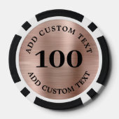 Benutzerdefiniertes Roségold-Geschäftslogo 100 num Pokerchips (Rückseite)