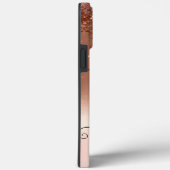 Benutzerdefiniertes Roségold-Glitter-Drip-Monogram Case-Mate iPhone Hülle (Rückseite / Rechts)