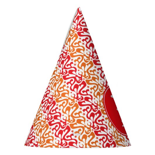 Benutzerdefiniertes Rot- und Orange-Mod-Muster Partyhütchen (Links)