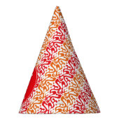 Benutzerdefiniertes Rot- und Orange-Mod-Muster Partyhütchen (Rechts)