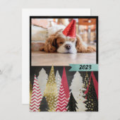 Benutzerdefiniertes Rot- und Schwarzes Foto Mitteilungskarte (Vorne/Hinten)